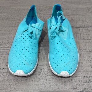 Native Mens Turquoise Slip-On Perforated Sneakers 13